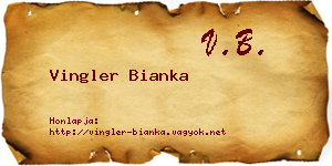 Vingler Bianka névjegykártya